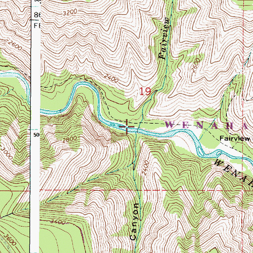 Topographic Map of Fairview Creek, WA