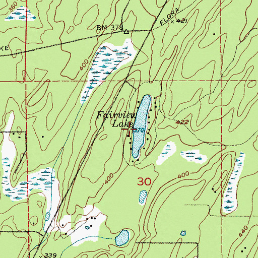 Topographic Map of Fairview Lake, WA