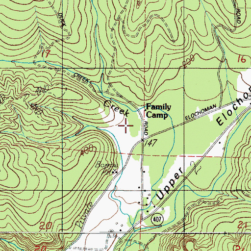 Topographic Map of Family Camp, WA