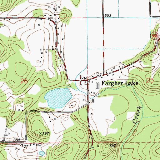 Topographic Map of Fargher Lake, WA
