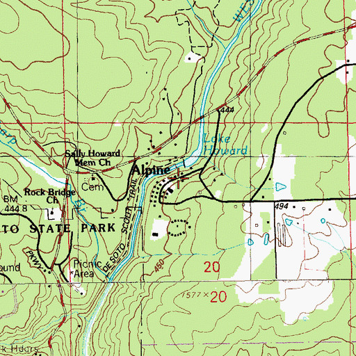 Topographic Map of Alpine, AL