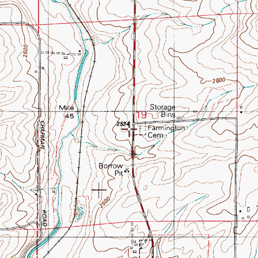 Topographic Map of Evergreen Cemetery, WA