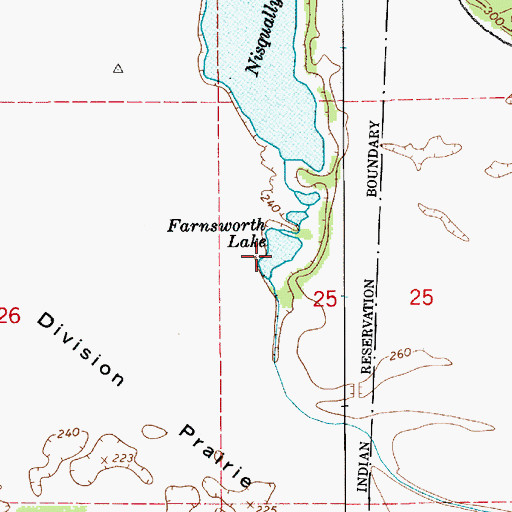Topographic Map of Farnsworth Lake, WA