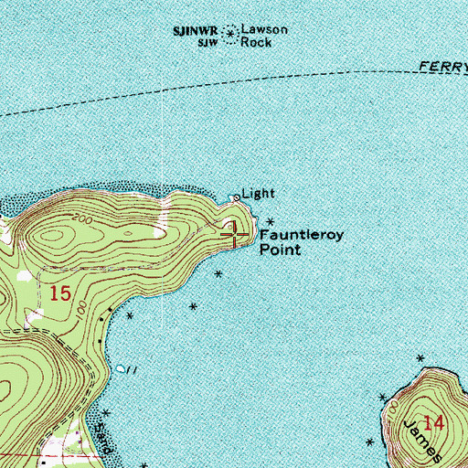 Topographic Map of Fauntleroy Point, WA