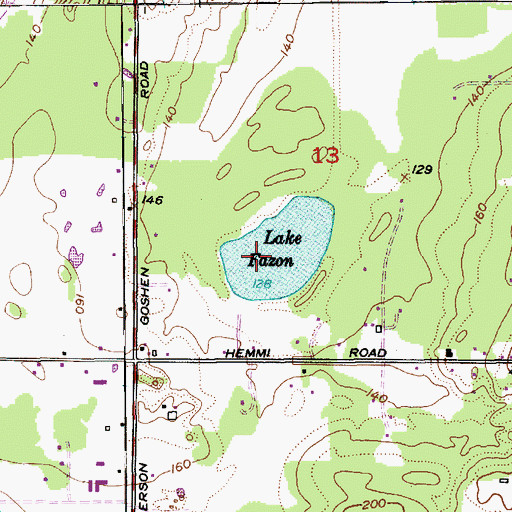 Topographic Map of Lake Fazon, WA