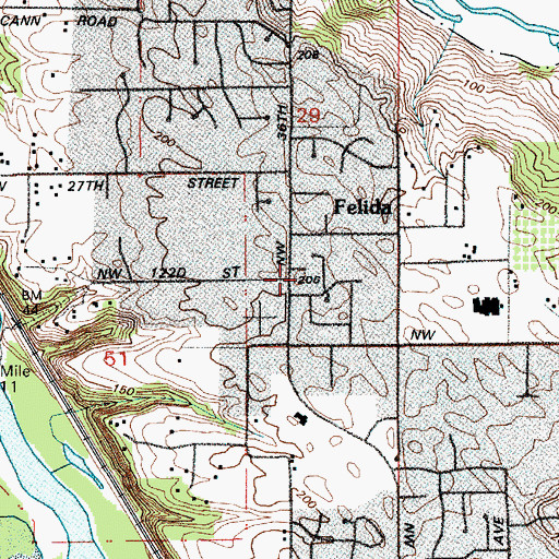 Topographic Map of Felida, WA