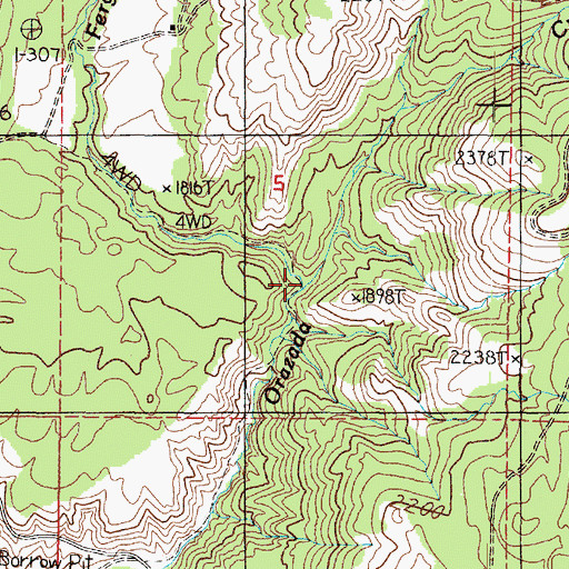 Topographic Map of Ferguson Creek, WA