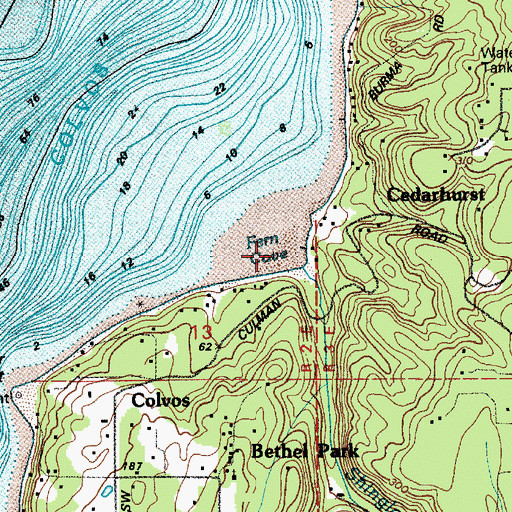 Topographic Map of Fern Cove, WA