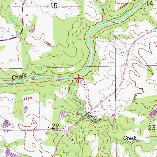 Topographic Map of Rock Creek, AL