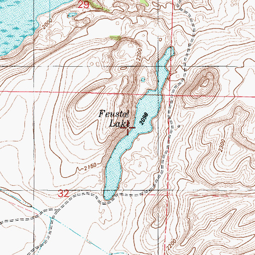 Topographic Map of Feustal Lake, WA
