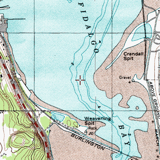 Topographic Map of Fidalgo Bay, WA