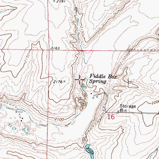 Topographic Map of Fiddle Box Spring, WA