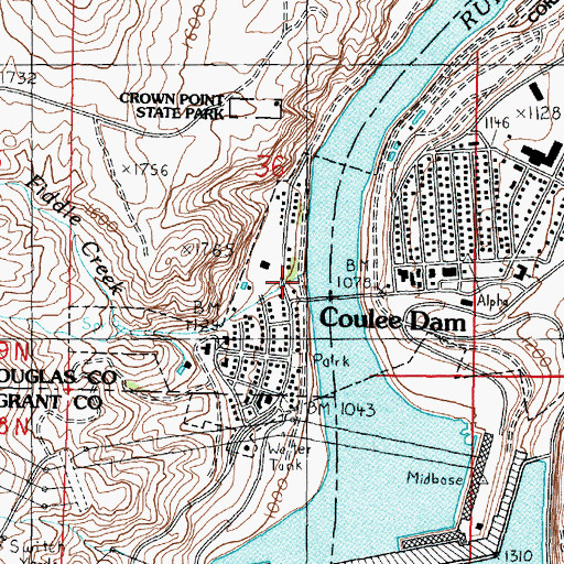 Topographic Map of Fiddle Creek, WA
