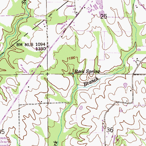 Topographic Map of Rock Spring, AL