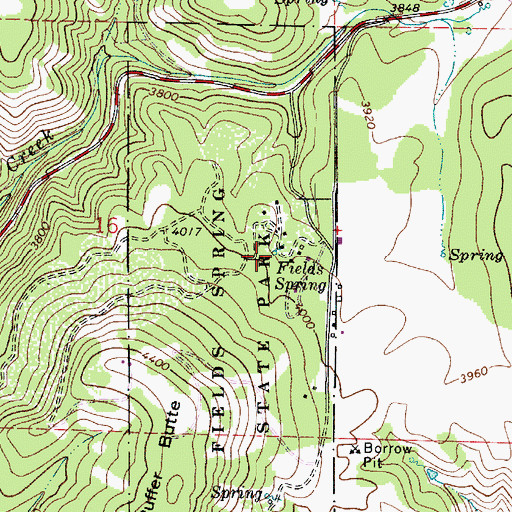 Topographic Map of Fields Spring, WA