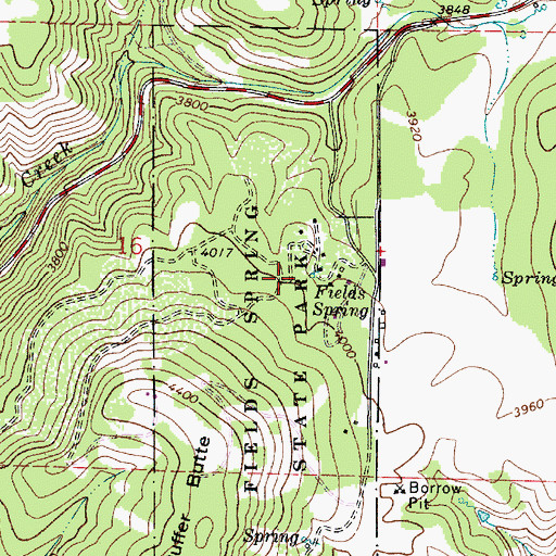 Topographic Map of Fields Spring State Park, WA