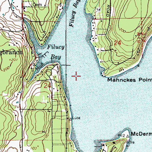 Topographic Map of Filucy Bay, WA