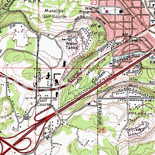 Topographic Map of Finch Arboretum, WA