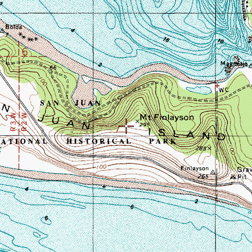 Topographic Map of Mount Finlayson, WA