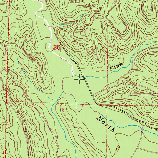 Topographic Map of Finn Creek, WA