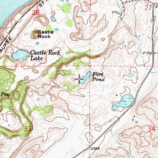 Topographic Map of Fire Pond, WA