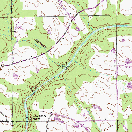 Topographic Map of Rockhouse Branch, AL