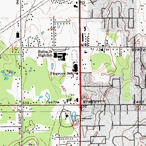 Topographic Map of Firgrove School, WA