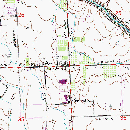 Topographic Map of First Reformed Church, WA