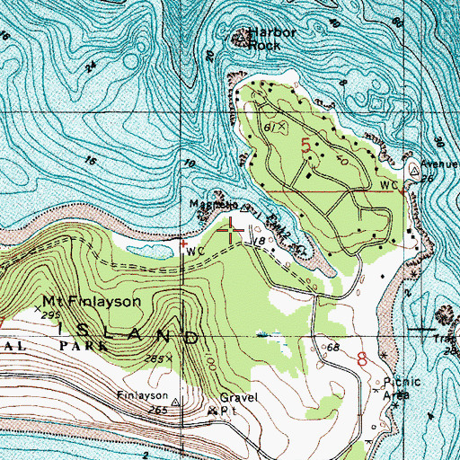 Topographic Map of Fish Creek, WA
