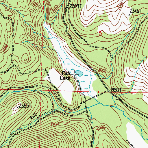 Topographic Map of Fish Lake, WA