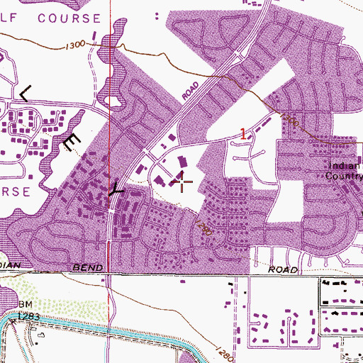 Topographic Map of Shoshone Park, AZ