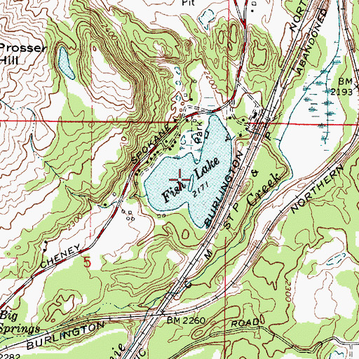 Topographic Map of Fish Lake, WA