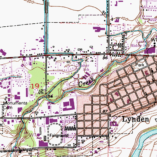 Topographic Map of Fisher Elementary School, WA