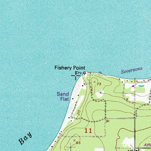 Topographic Map of Fishery Point, WA