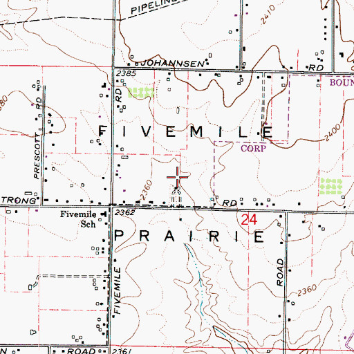 Topographic Map of Fivemile Prairie, WA