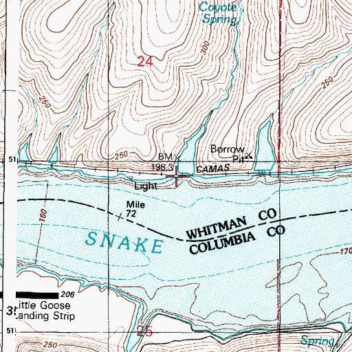 Topographic Map of Flagpole Gulch, WA