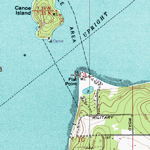 Topographic Map of Flat Point, WA