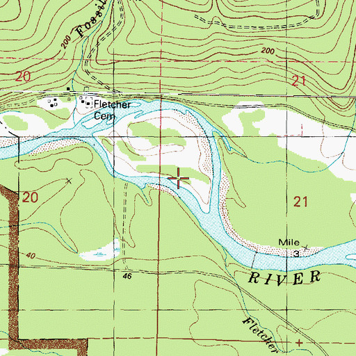 Topographic Map of Fletcher Creek, WA
