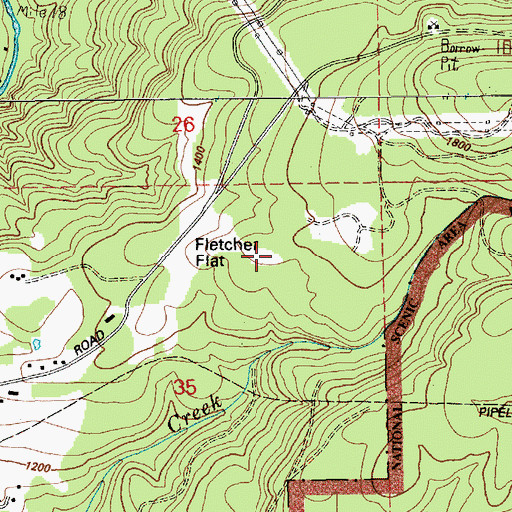 Topographic Map of Fletcher Flat, WA