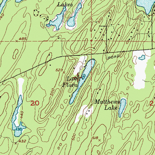 Topographic Map of Lake Flora, WA
