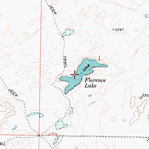 Topographic Map of Florence Lake, WA