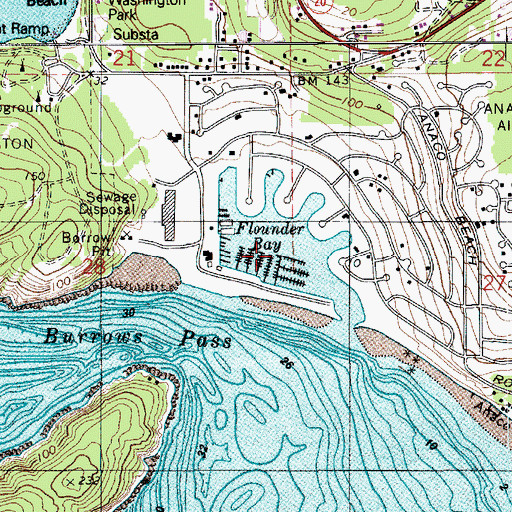Topographic Map of Flounder Bay, WA