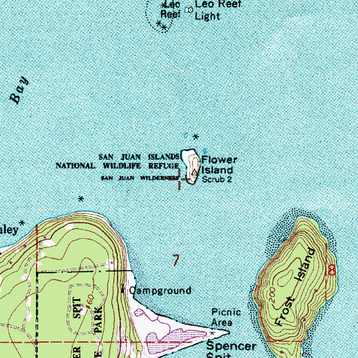 Topographic Map of Flower Island, WA
