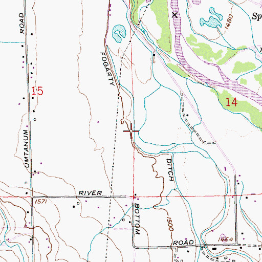 Topographic Map of Fogarty Ditch, WA