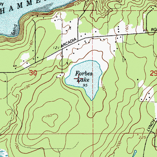 Topographic Map of Forbes Lake, WA