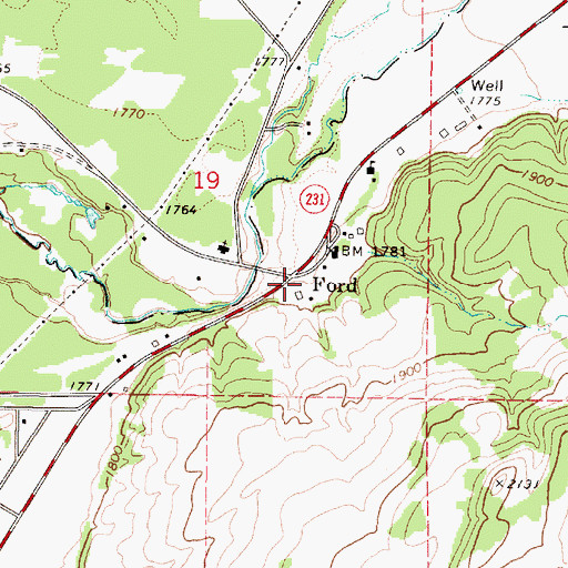 Topographic Map of Ford, WA