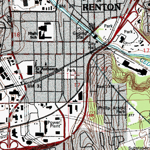 Topographic Map of Ford School, WA