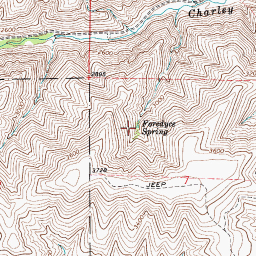 Topographic Map of Foredyce Spring, WA