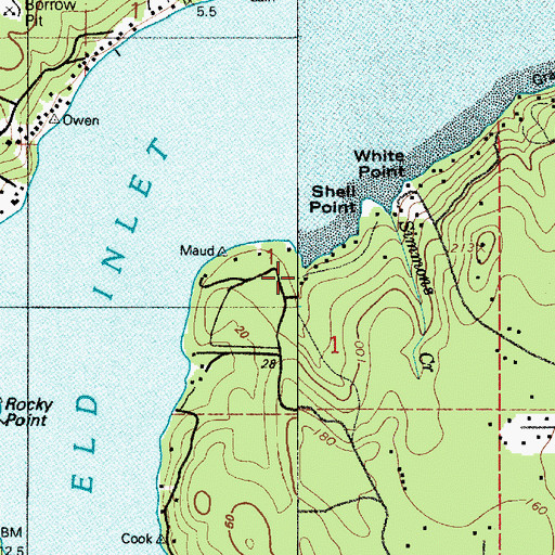 Topographic Map of Forest Shores, WA