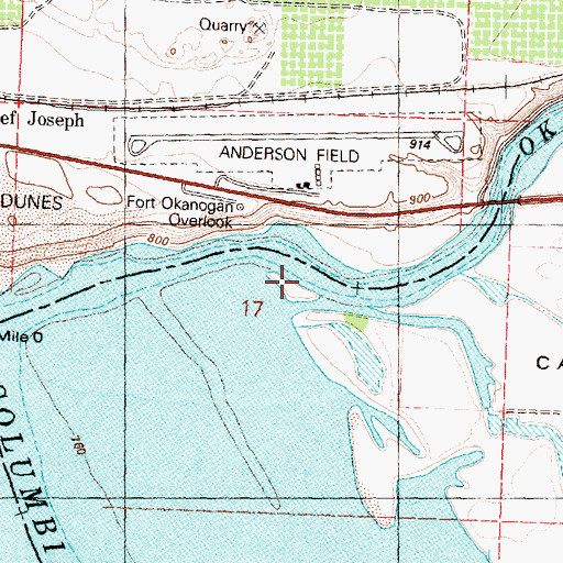 Topographic Map of Fort Okanogan, WA